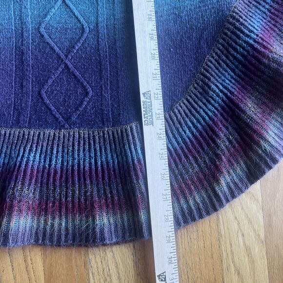 Nostalgia Colorful Shawl Turtle Neck Poncho Size Medium Made In India Rayon - Picture 5 of 10